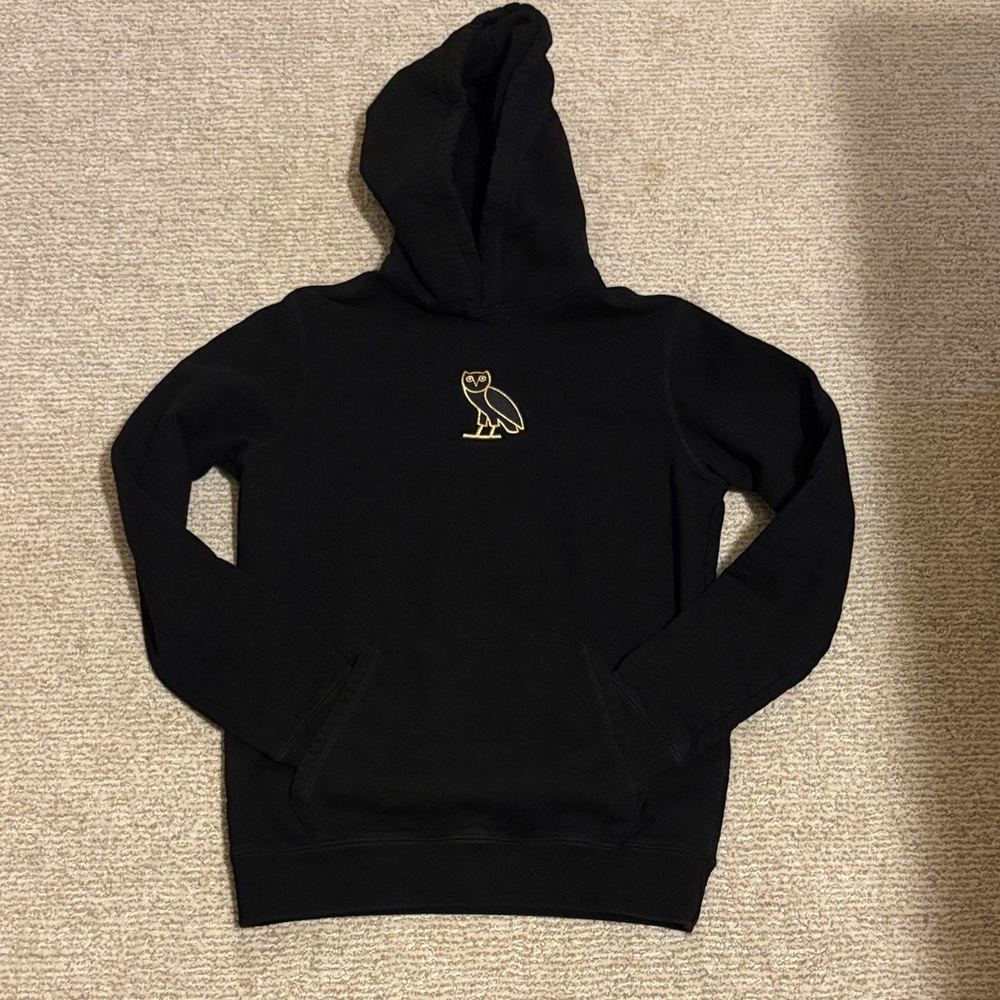 NWOT - OVO Classic/Signature Black Hoodie with Gold Owl Logo